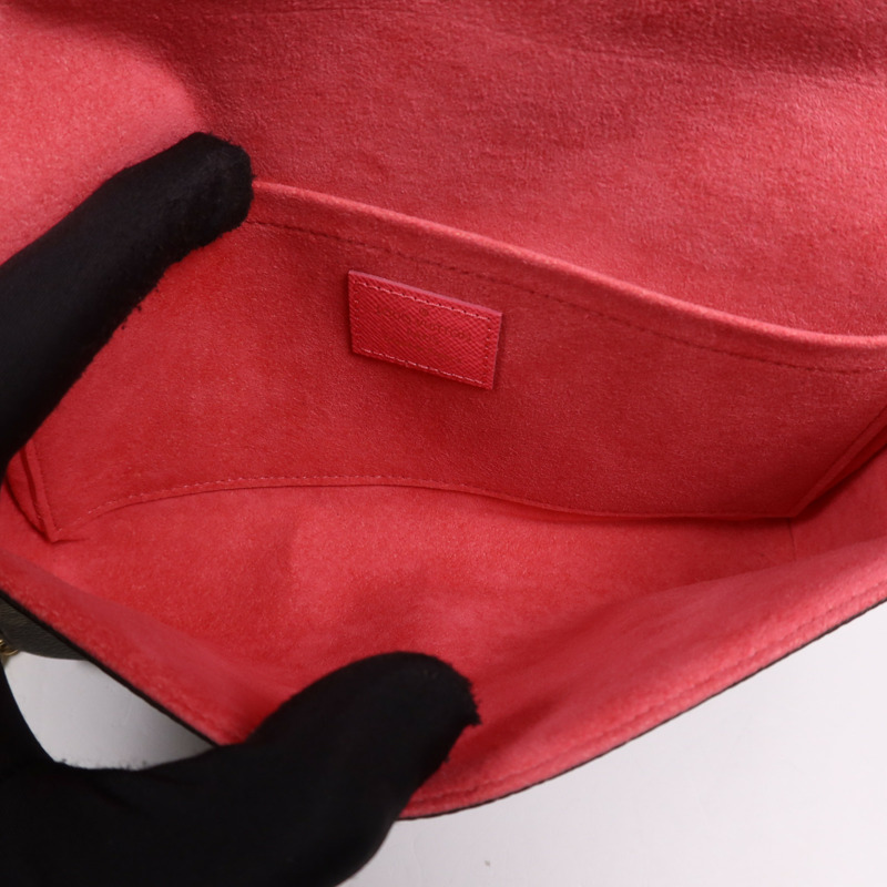 LOUIS VUITTON Monogram Felicie Pochette金扣鏈帶肩背袋-11