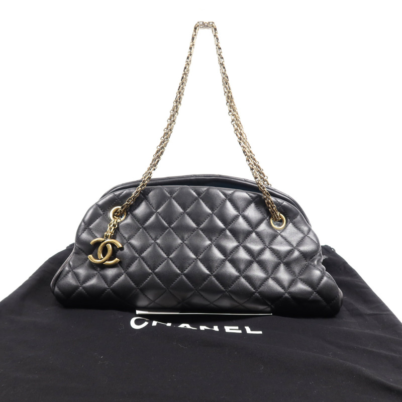 CHANEL 牛皮皮革Chain Shoulder Bag金扣鏈帶肩背袋-8