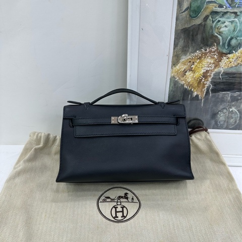 Hermes 愛馬仕 mini Kelly 黑銀世代 Swift皮 D刻