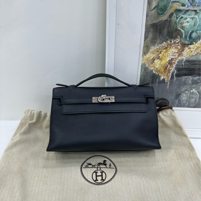 Hermes 愛馬仕 mini Kelly 黑銀世代 Swift皮 D刻-0
