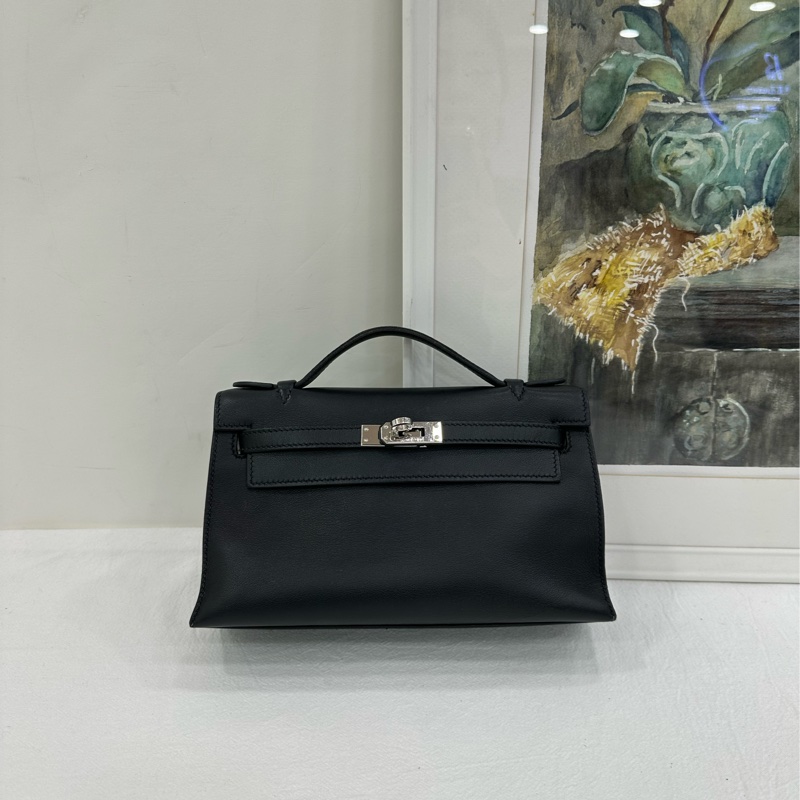 Hermes 愛馬仕 mini Kelly 黑銀世代 Swift皮 D刻-1