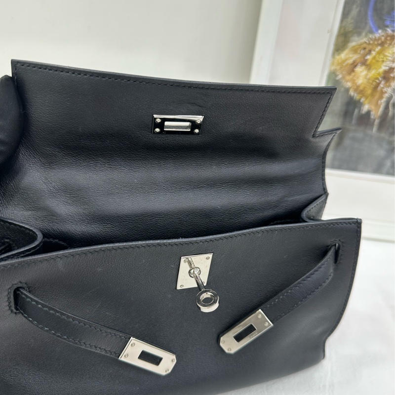 Hermes 愛馬仕 mini Kelly 黑銀世代 Swift皮 D刻-7