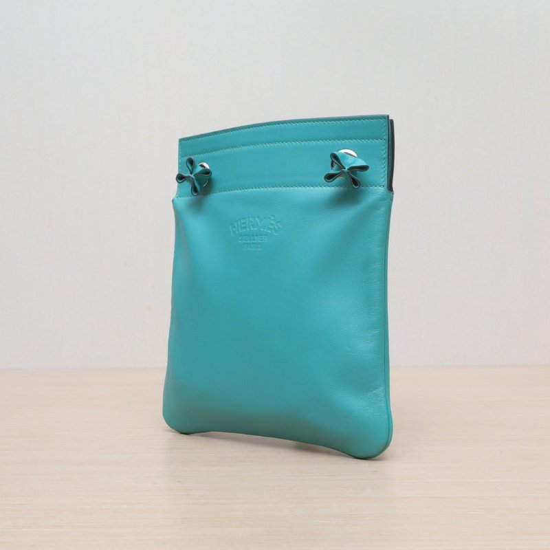 HERMES Aline馬夫包Mini19U1維羅納綠Swift皮D刻銀扣肩背包-3