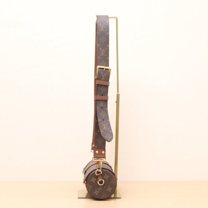 LOUIS VUITTON PAPILLON巴比龍TRUNK鏈條圓桶包老花PVC晶片肩背包-3