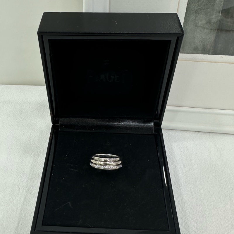 Piaget 伯爵possession18k白金時來運作52號 鑽石戒指-0