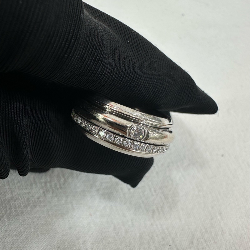 Piaget 伯爵possession18k白金時來運作52號 鑽石戒指-4