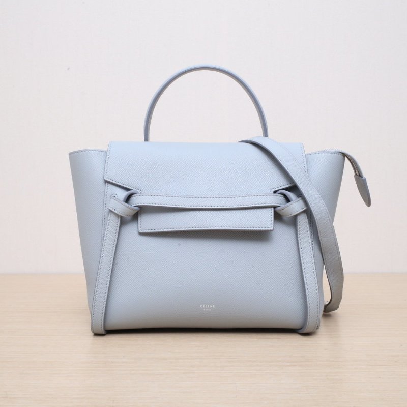 CELINE Belt鯰魚包Micro24灰色牛皮銀扣肩背包-1