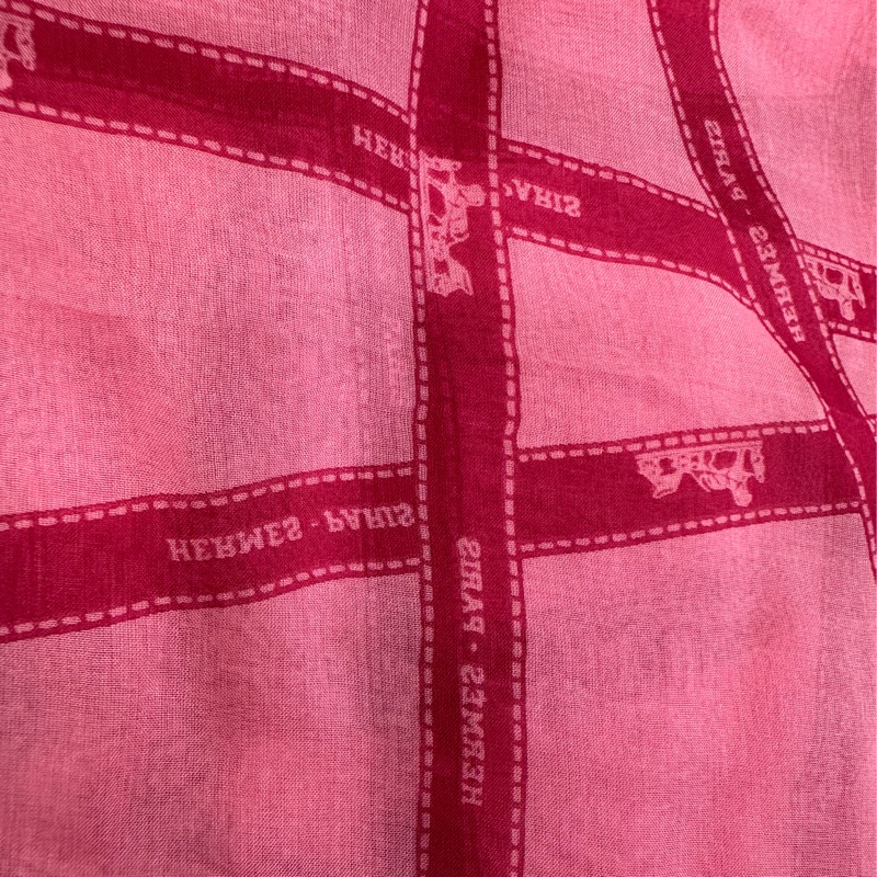 Hermes 愛馬仕真絲長款圍巾絲巾-1