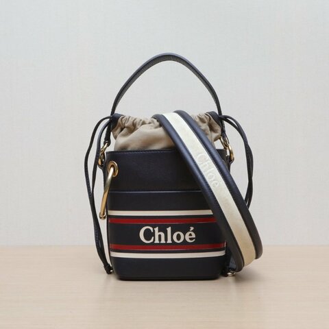 CHLOE 黑色牛皮Roy秀款水桶包單肩包肩背包