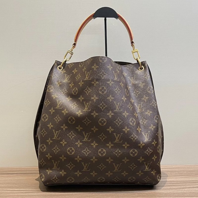 LV 經典老花泫雅hobo手提包肩背包 31*35*13 98新配件塵袋-5