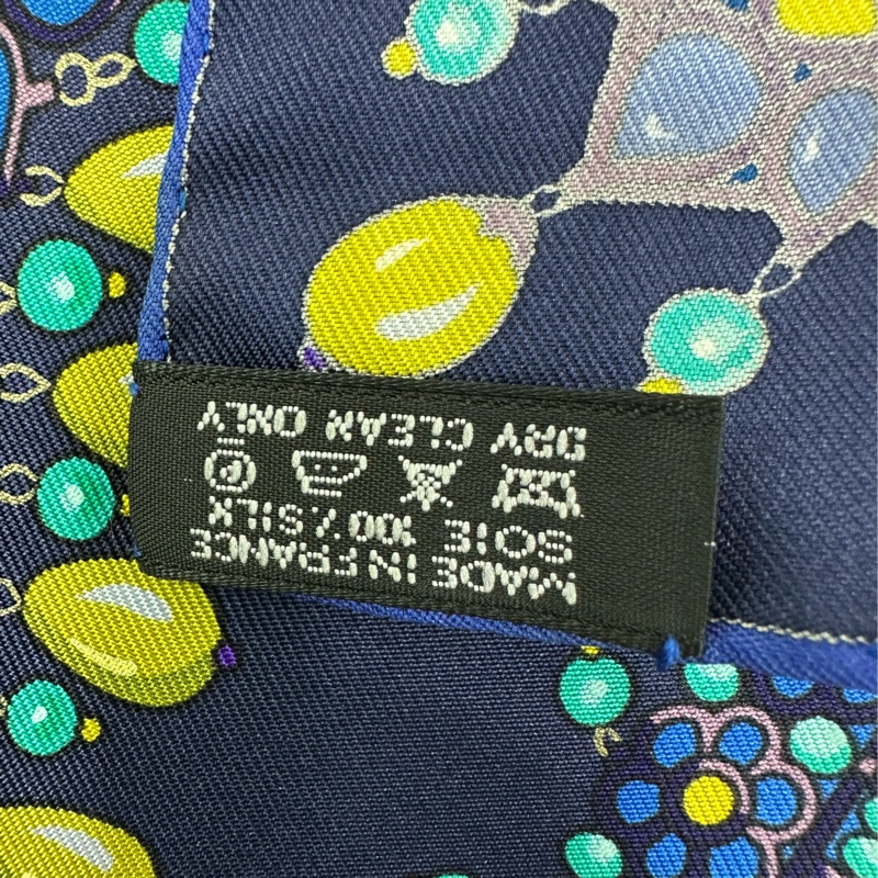 Hermes 愛馬仕經典絲巾，鏈鎖反應圖案，90*90-3