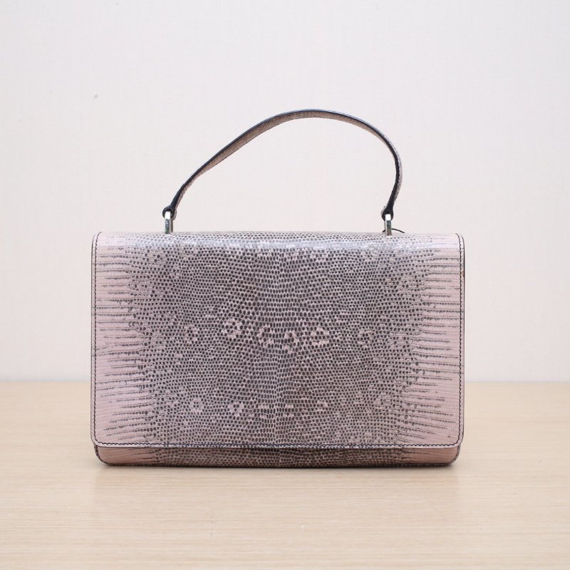 PRADA 漸變色蜥蜴皮銀扣prada喜馬拉雅澤巨手提包肩背包-1