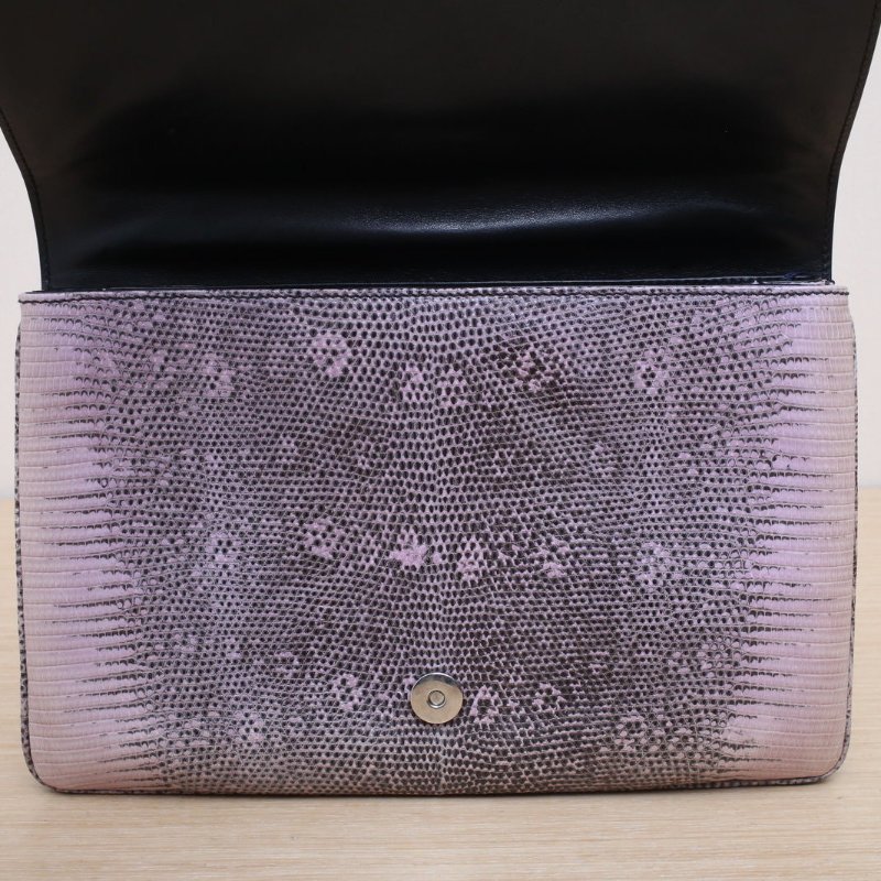 PRADA 漸變色蜥蜴皮銀扣prada喜馬拉雅澤巨手提包肩背包-2