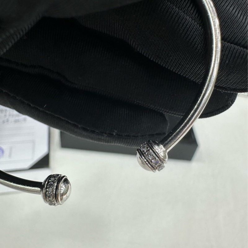 Piaget/伯爵 時來運轉系列開口環 手鐲18k白金材質搭配鑲嵌20顆鑽 15碼 17年卡-2