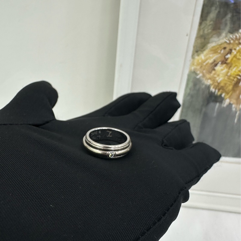 Piaget+伯爵時來運轉系列鑽石白金中性戒指52碼-0