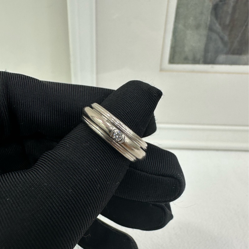 Piaget+伯爵時來運轉系列鑽石白金中性戒指52碼-1