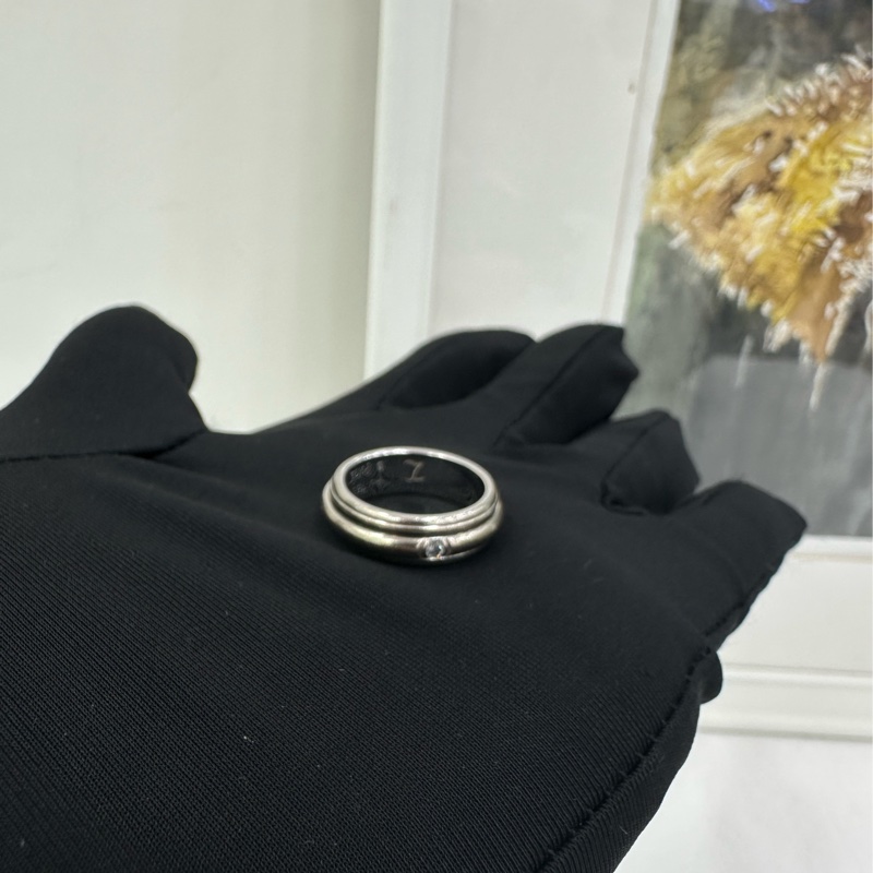 Piaget+伯爵時來運轉系列鑽石白金中性戒指52碼-2