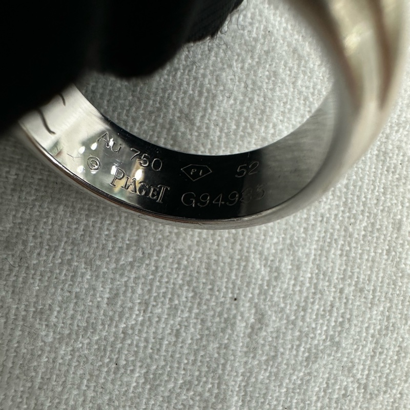 Piaget+伯爵時來運轉系列鑽石白金中性戒指52碼-3