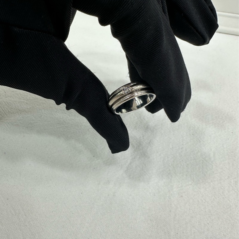 Piaget+伯爵時來運轉系列鑽石白金中性戒指52碼-4