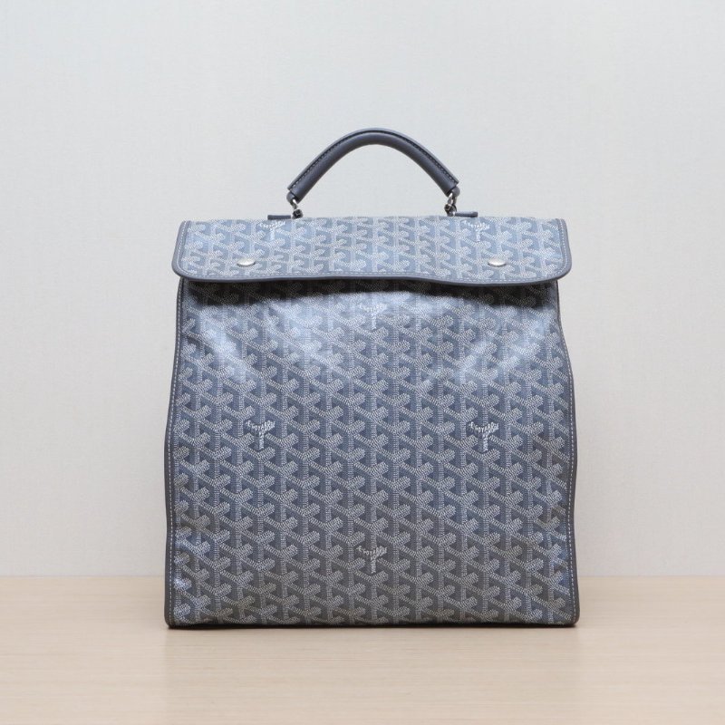 GOYARD Leger雙肩包33黑色灰色PVC肩背包-1