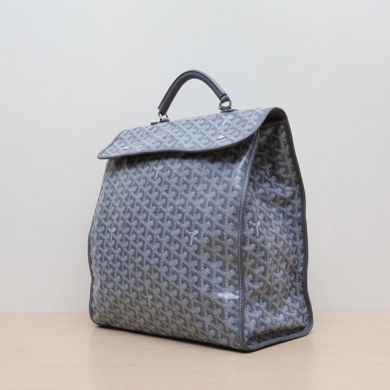 GOYARD Leger雙肩包33黑色灰色PVC肩背包-4