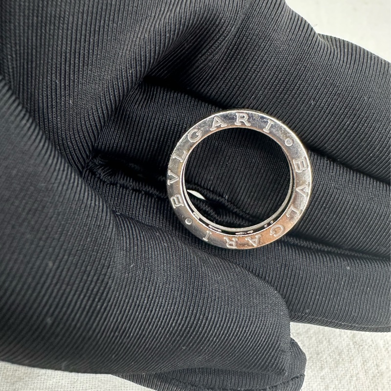 Bvlgari寶格麗Bzero1系列 18k白金滿鑽戒指 52碼-1