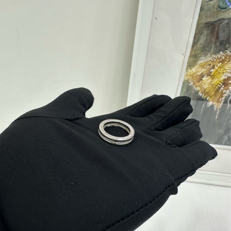 Bvlgari寶格麗Bzero1系列 18k白金滿鑽戒指 52碼-4