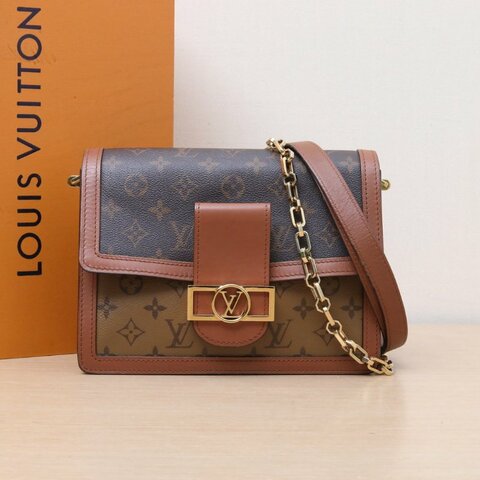 LOUIS VUITTON Dauphine達芙妮中號25老花PVC2019肩背包