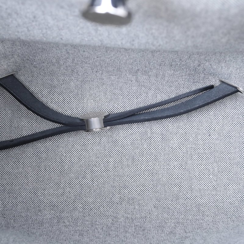 HERMES HERBAGadoszip雙肩包14米色拼89黑色帆布/Hunter牛皮Z刻銀扣肩背包-4