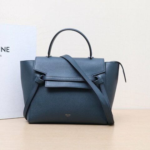 CELINE Belt鯰魚包Micro24綠色牛皮金扣肩背包