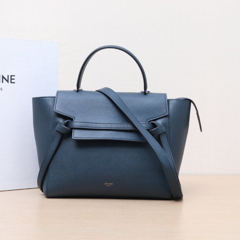 CELINE Belt鯰魚包Micro24綠色牛皮金扣肩背包-0