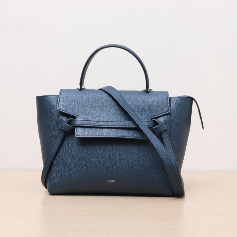 CELINE Belt鯰魚包Micro24綠色牛皮金扣肩背包-1