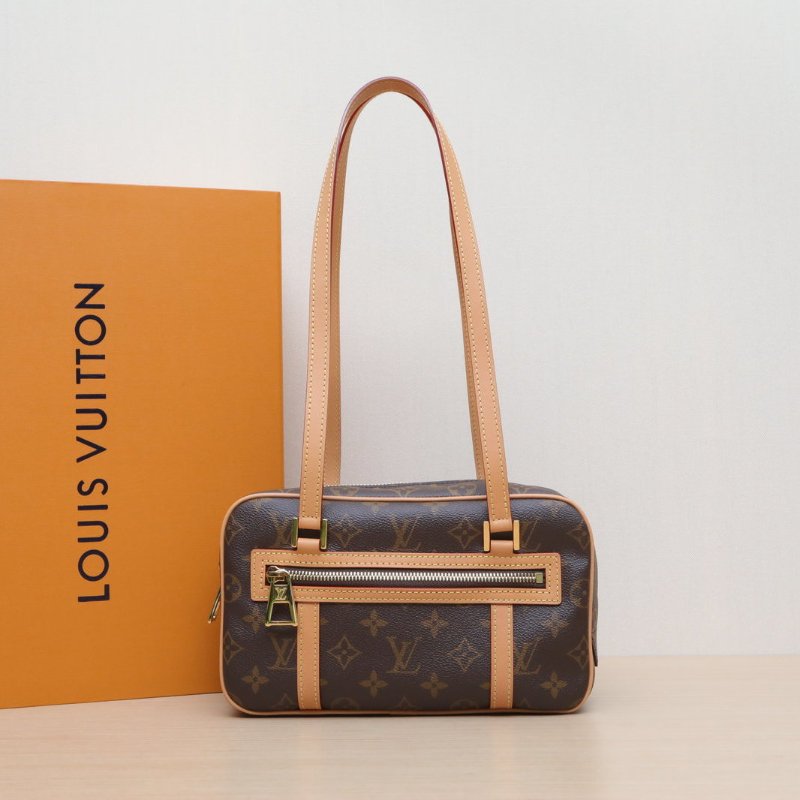 LOUIS VUITTON CITÉ矩形手袋老花PVC金扣晶片肩背包-0
