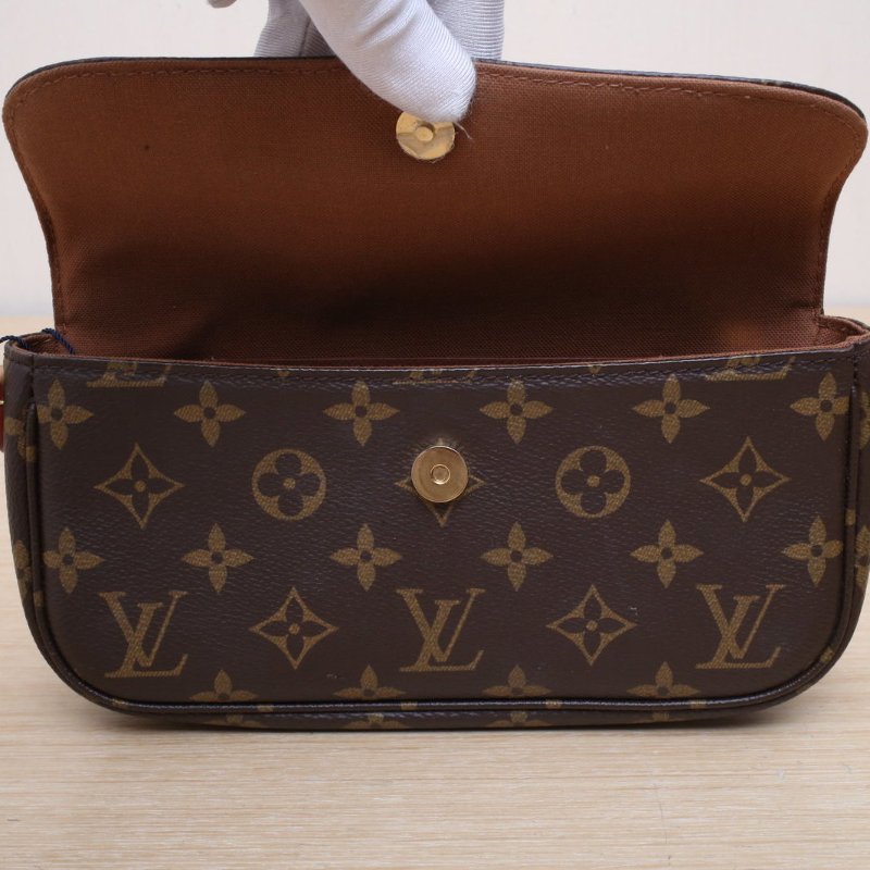 LOUIS VUITTON IVY鏈條腋下包老花PVC金扣晶片肩背包-3
