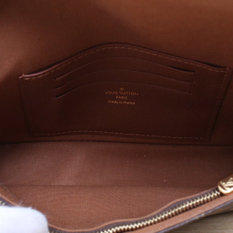 LOUIS VUITTON IVY鏈條腋下包老花PVC金扣晶片肩背包-4