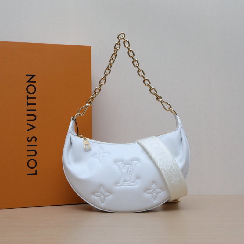 LOUIS VUITTON 白色牛皮晶片OverTheMoon小號27.5肩背包-0
