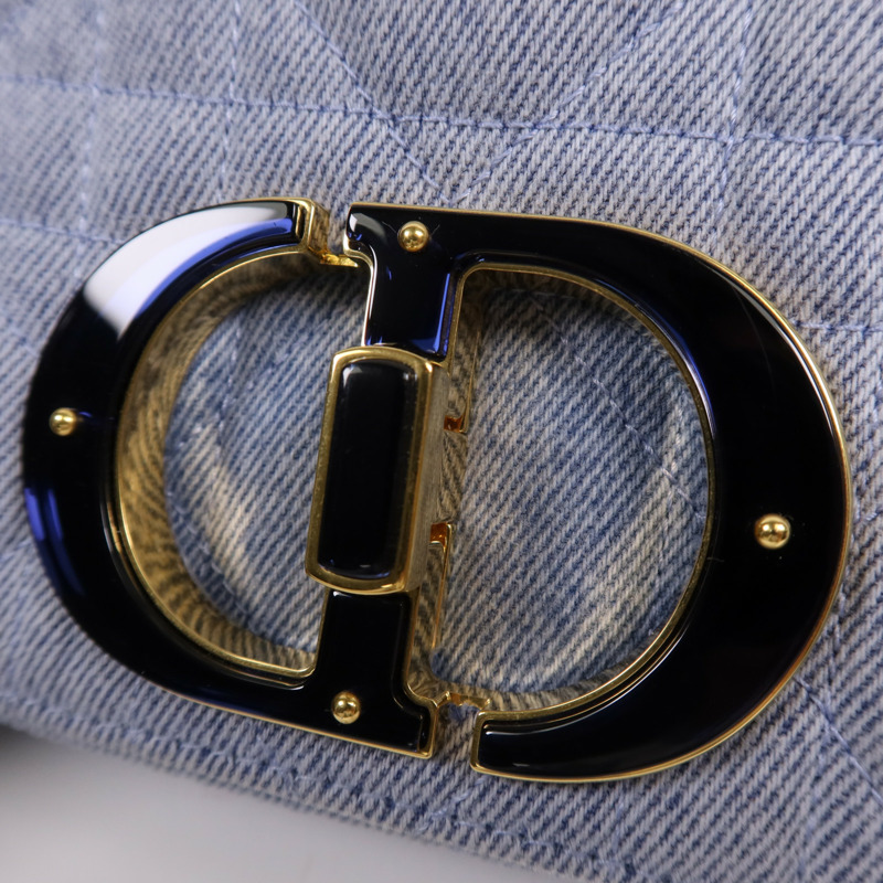 Dior 牛仔布Caro Bag Medium金扣肩背袋-9