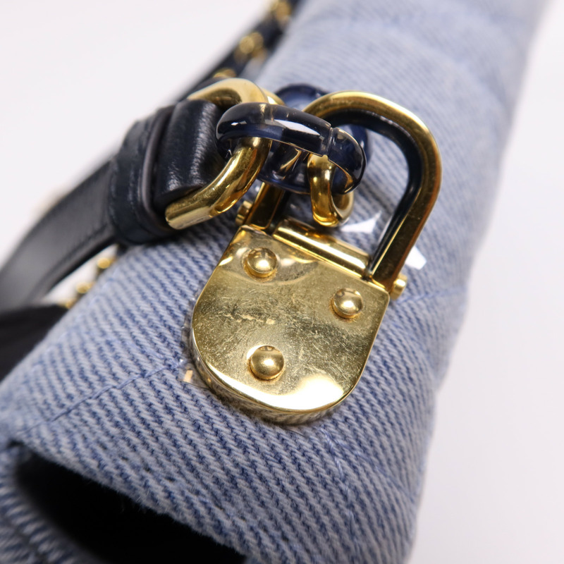 Dior 牛仔布Caro Bag Medium金扣肩背袋-10