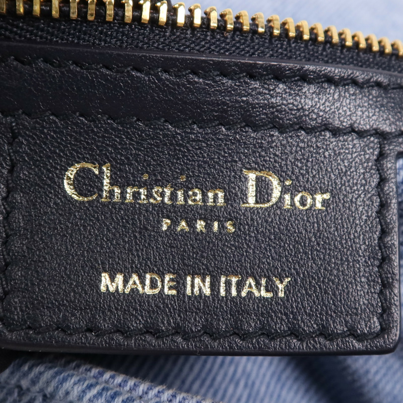 Dior 牛仔布Caro Bag Medium金扣肩背袋-13