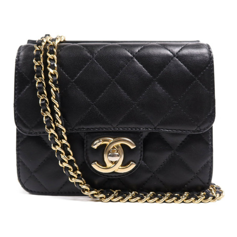 CHANEL 牛皮皮革Chain Shoulder Bag金扣鏈帶肩背袋