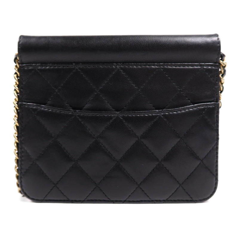 CHANEL 牛皮皮革Chain Shoulder Bag金扣鏈帶肩背袋-1