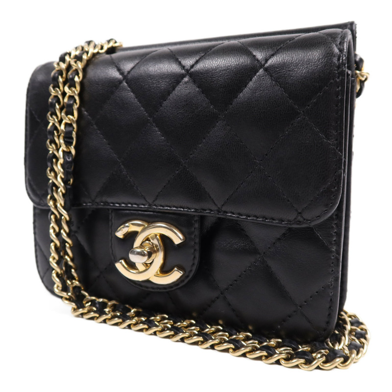 CHANEL 牛皮皮革Chain Shoulder Bag金扣鏈帶肩背袋-2