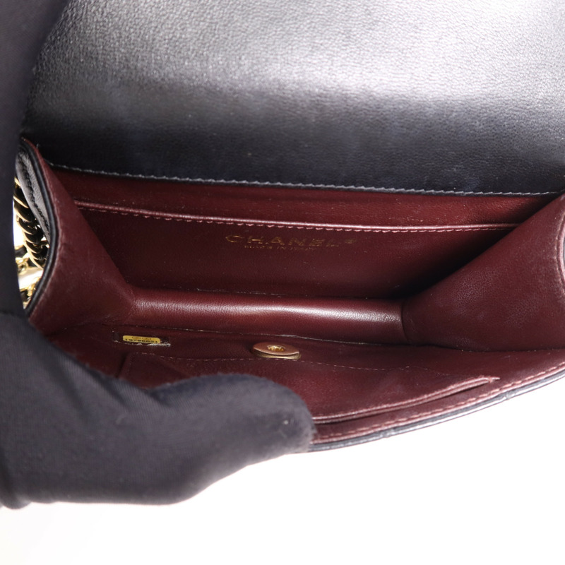 CHANEL 牛皮皮革Chain Shoulder Bag金扣鏈帶肩背袋-4