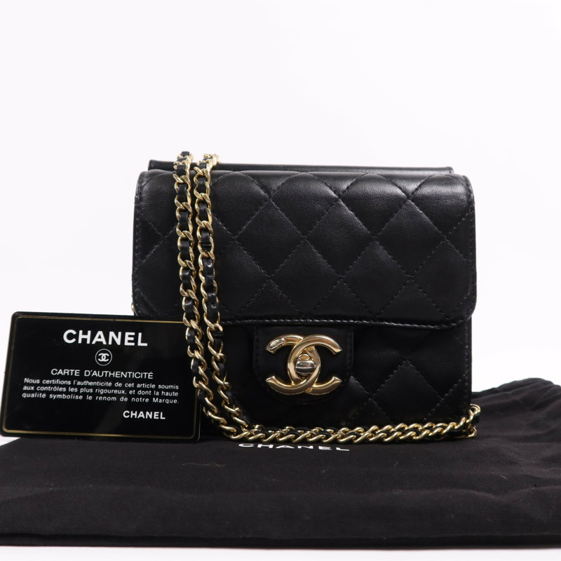 CHANEL 牛皮皮革Chain Shoulder Bag金扣鏈帶肩背袋-7