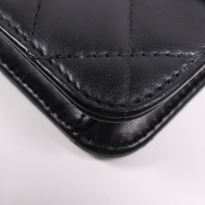 CHANEL 牛皮皮革Chain Shoulder Bag金扣鏈帶肩背袋-8