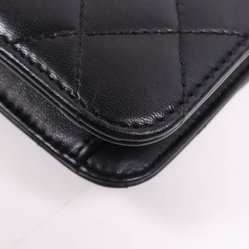 CHANEL 牛皮皮革Chain Shoulder Bag金扣鏈帶肩背袋-10