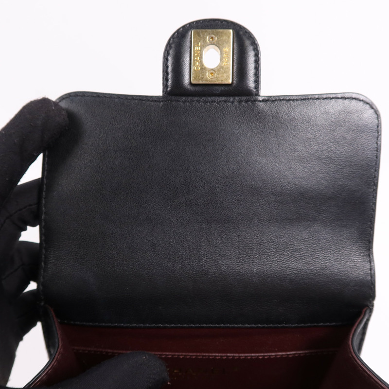 CHANEL 牛皮皮革Chain Shoulder Bag金扣鏈帶肩背袋-14