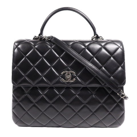 CHANEL 羊皮皮革Trendy cc銀扣鏈帶肩背袋