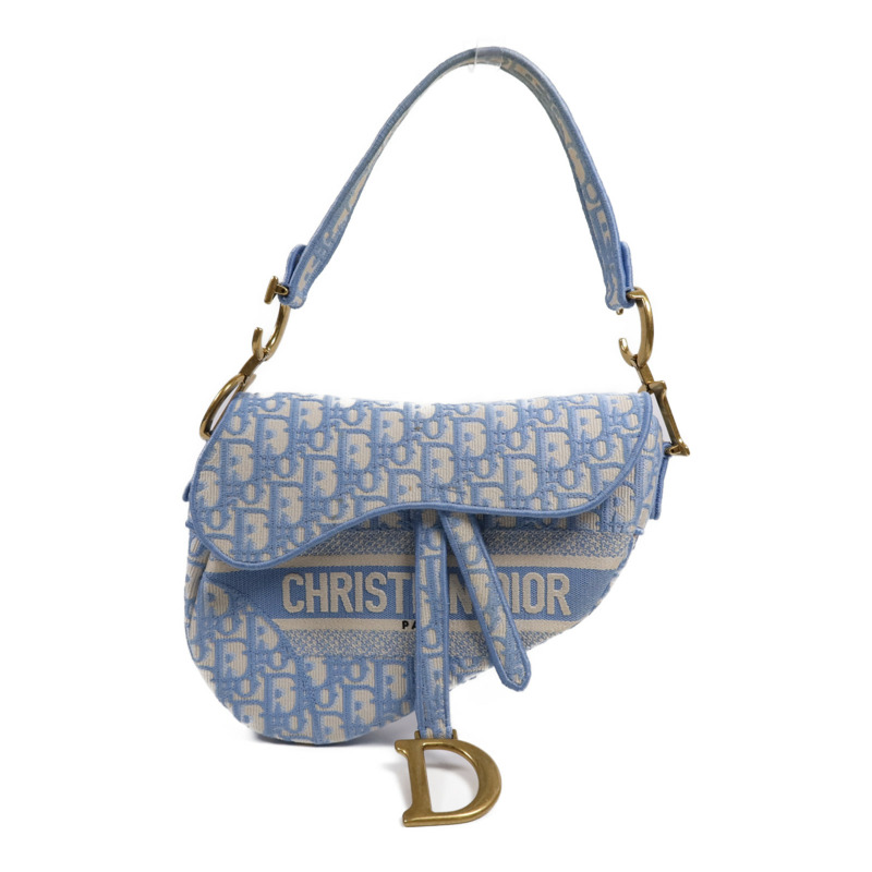 Dior 帆布Saddle金扣手挽袋-0