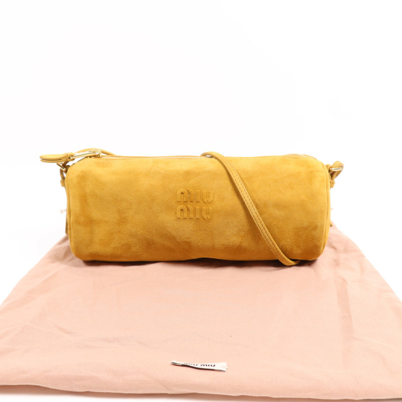 Miu Miu 麂皮皮革Shoulder Pouch金扣肩背袋-12